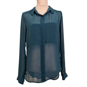 Catch My I Sheer Jade Blouse Size Medium